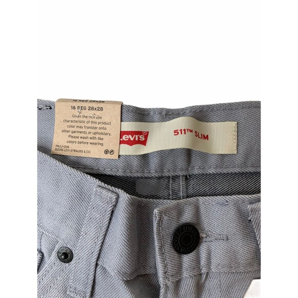 Levi’s Sim 511 Light Gray Skate Stretch Slim Fit Denim Jeans 28 X28 NEW Youth 16 - Picture 8 of 12